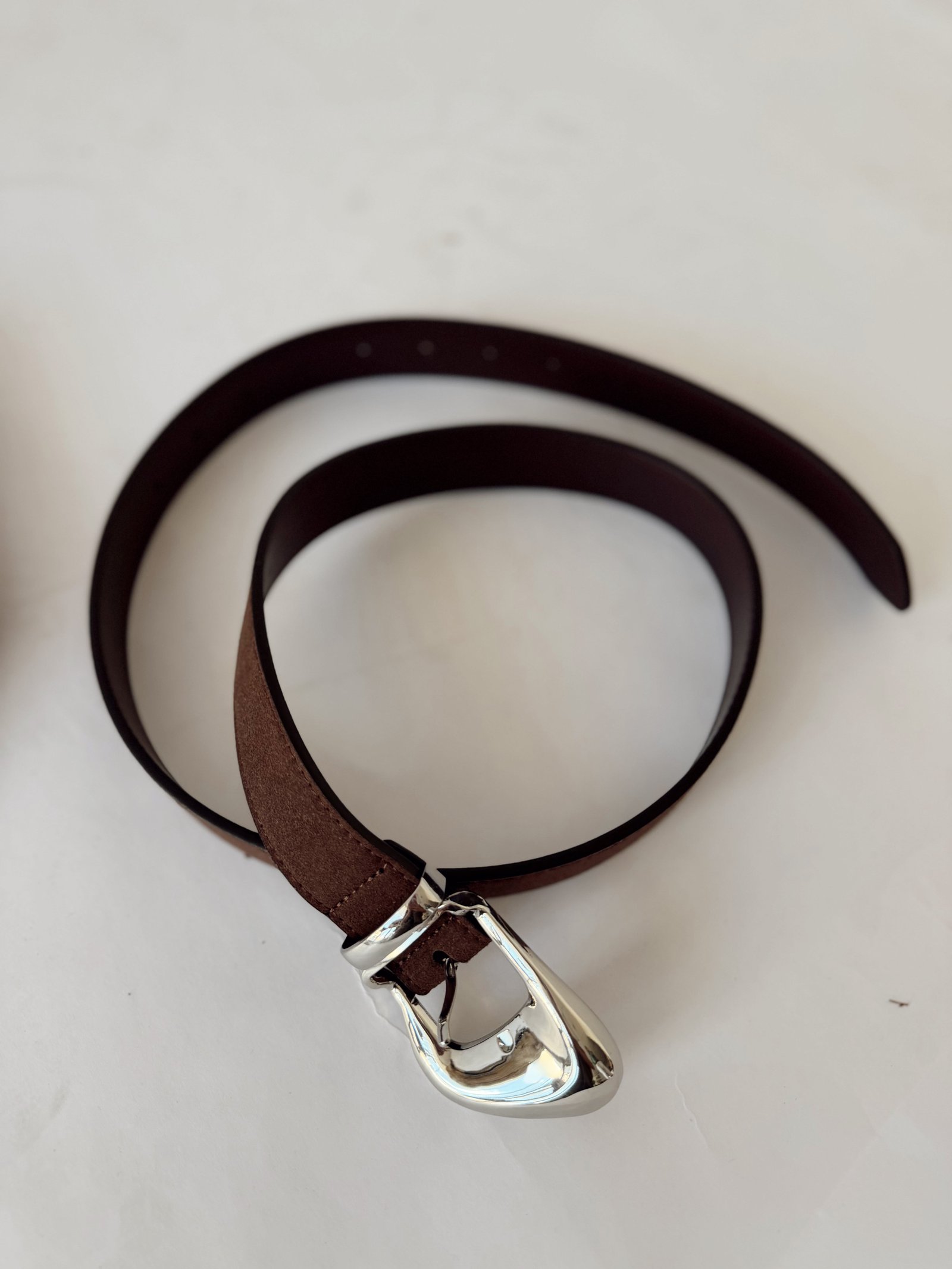 Ornate Buckle Leather Belt